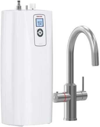 STIEBEL ELTRON neues Kochendwassersystem HOT 2.6 N Premium + 3in1 c 206271  gebürstet, heißes Wasser (95 °C) in einer Sekunde, Set mit Heißwassergerät und speziellem Wasserhahn für die Küche, TÜV geprüft