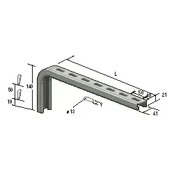 Legrand CM557874 Wand/Hängestielkonsole CC21S 200mm H150mm 1080N V4A Edelstahl