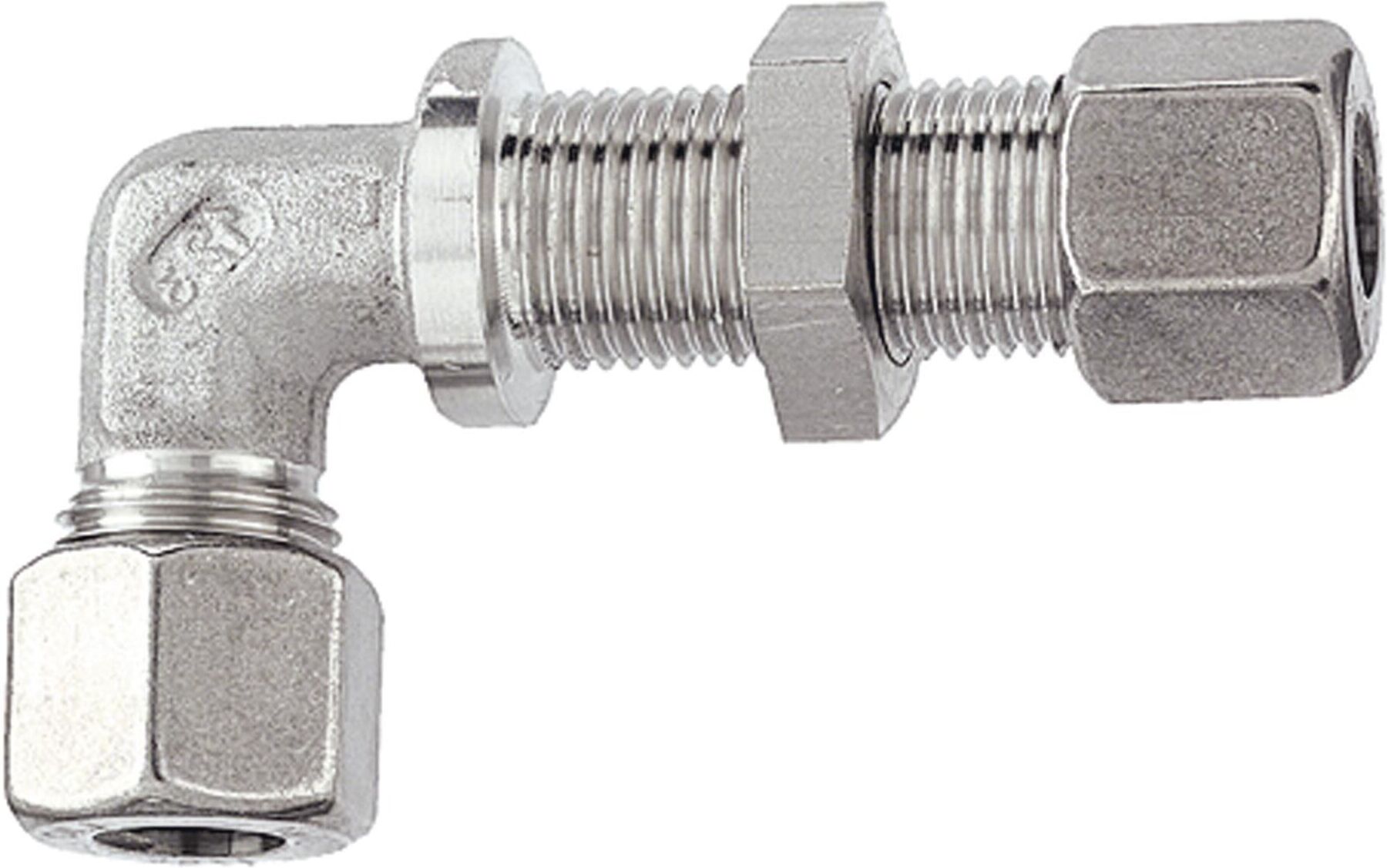 Riegler Winkel-Schottverschraubung, Rohr-Außen-Ã˜ 12 mm, Edelstahl 1.4571 (ES 183)