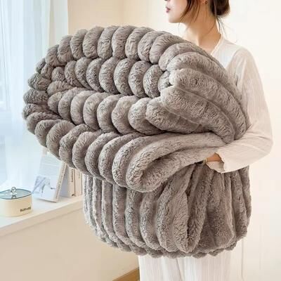Inspired Finds Thick Wide Striped Flannel Multifunctional Blanket All Purpose Home Throw 6 70.87x78.74in