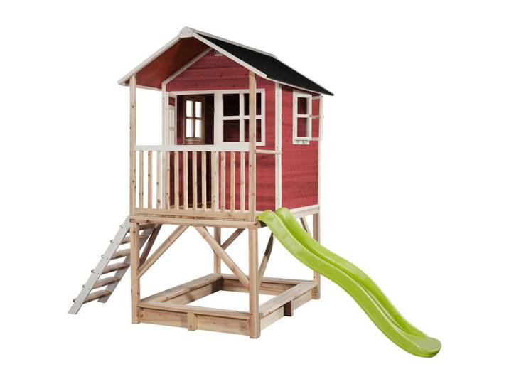 Stelzenhaus mit Sandkiste Rot Exit Loft 500