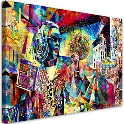 LEINWANDBILD Frau Abstraktion Buntes 120x80cm