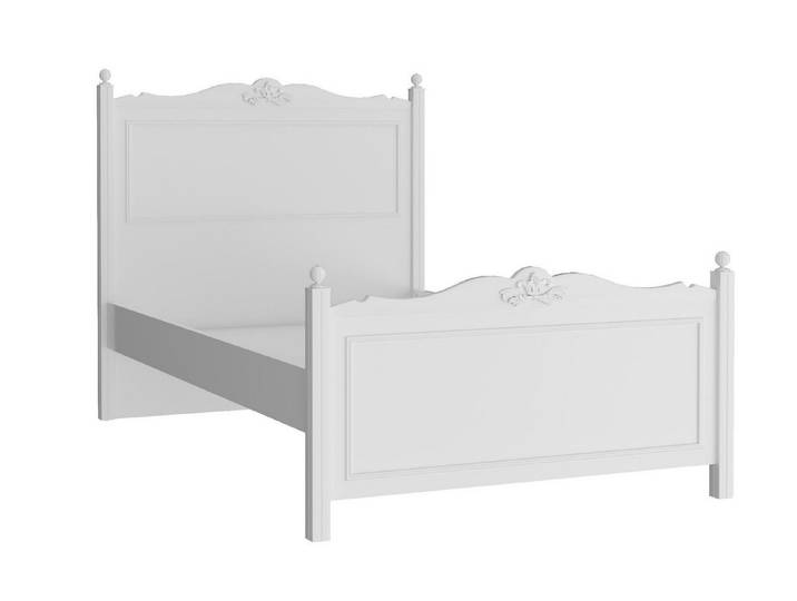 Natur24 Bett Weißes Bett mit Liegefläche 90 x 200 cm
