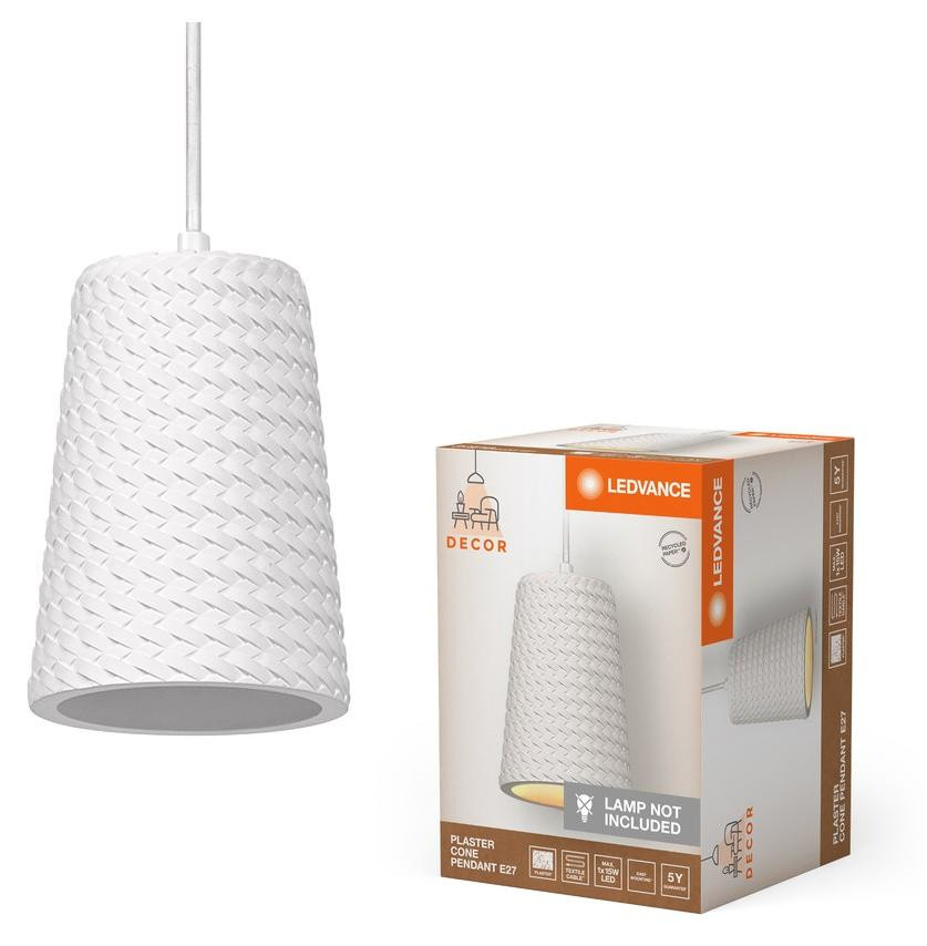 Ledvance PLASTER CONE Witte Led hanglamp met E27 fitting