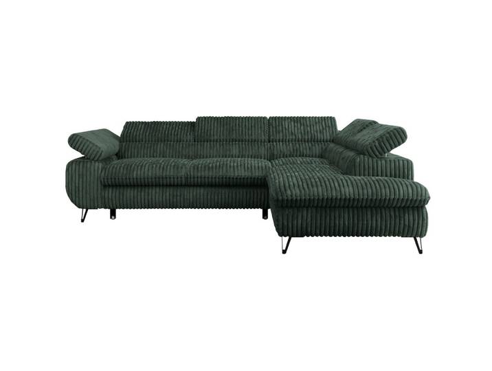 ECKSOFA PETER L Grün Cord - Rechts Seite