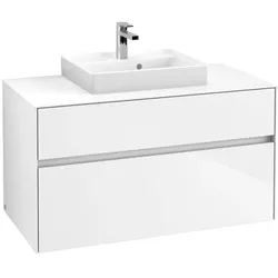 Villeroy & Boch Collaro Waschtischunterschrank C01600DH 100x54,8x50cm, Waschtisch mittig, Glossy White