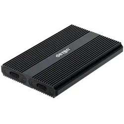 Dezen M.2 Premium NVMe Dual Enclosure USB 3.2 Gen 1 - Sort, Festplattengehäuse, Schwarz