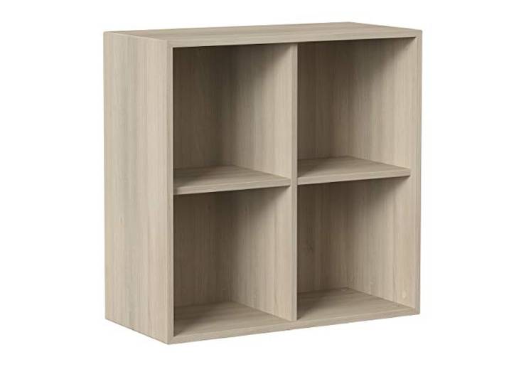 Iconico Home QBE, Wandwürfel mit 4 Fächern, Eingang, Wohnzimmer, Schlafzimmer, Jugendzimmer, Arbeitszimmer, 75 x 35 x 75 cm, Eiche