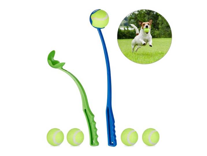 Relaxdays Ballschleuder für Hunde 2er Set