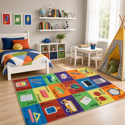 MDA Rugs Kids Collection School Supplies Educational Area Rug