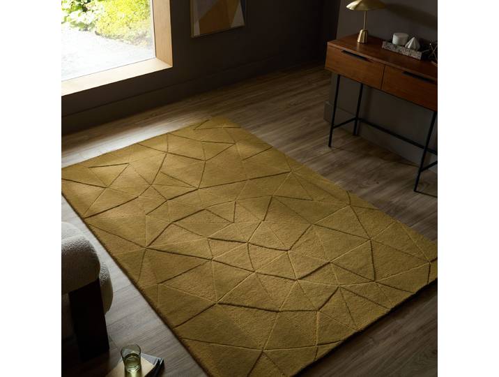 Wollteppich Shard Gelb 120 x 170cm Wolle