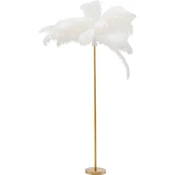 KARE DESIGN Stehlampe Feather Palm Alu, Eisen, Stahl & Metall Weiß