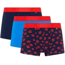 HAPPY SOCKS Happy Socks Herren Boxershorts, 3er Pack - Trunks, Cotton Stretch, uni/gemustert, Größe L in Bunt Bunt