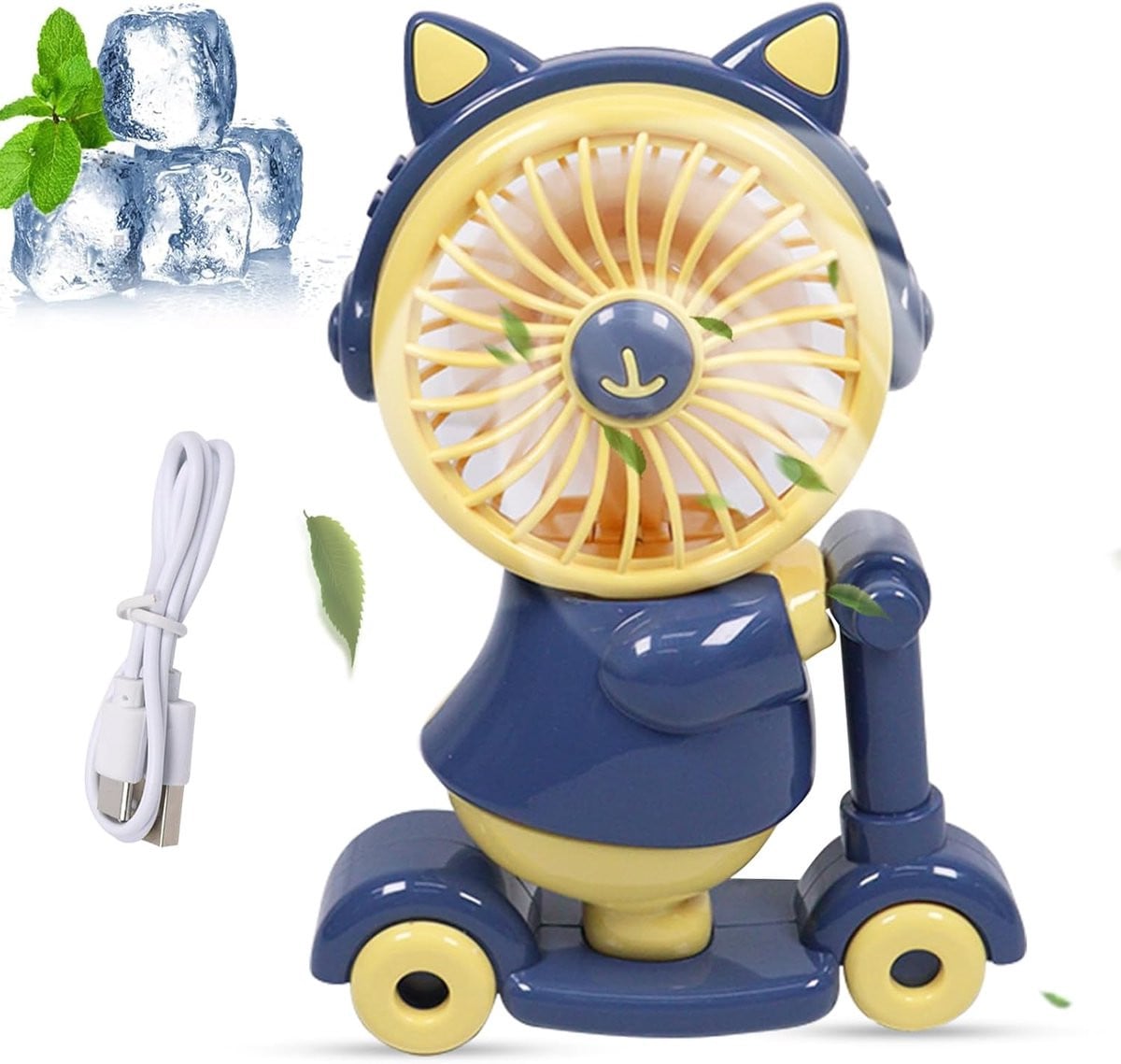 Mini Oplaadbare Draagbare Ventilator in Blauw