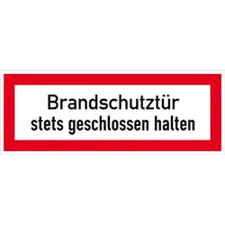 SafetyMarking® Brandschutzaufkleber Brandschutztür stets geschlossen halten 29.7 cm x 10.5 cm