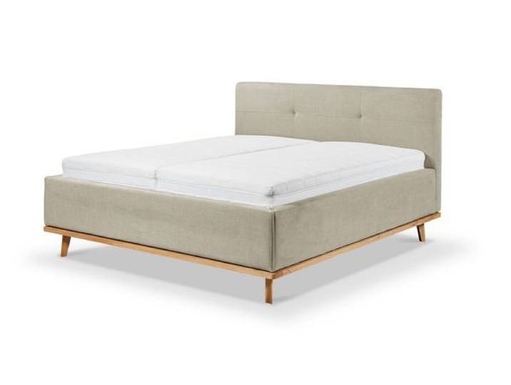 Musterring Polsterbett Delphi Komfort Webstoff mit Bettkasten und Lattenrost 160x200cm Sand modern,