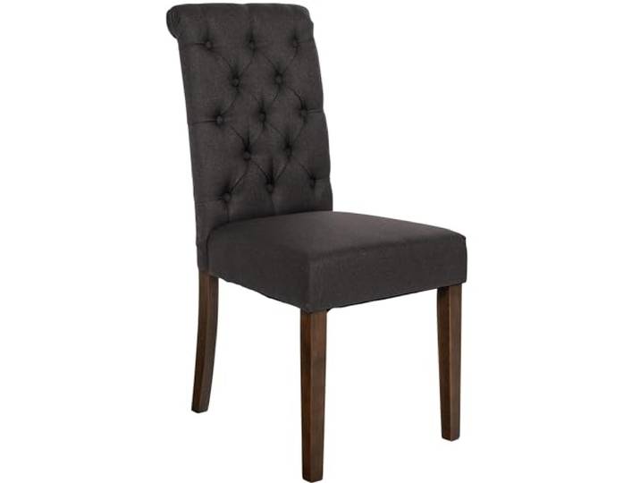 CLP Esszimmerstuhl Lisburn I Samt I Stoff I Polsterstuhl Gesteppt Chesterfield Design Farbe schwarz Material Stoff