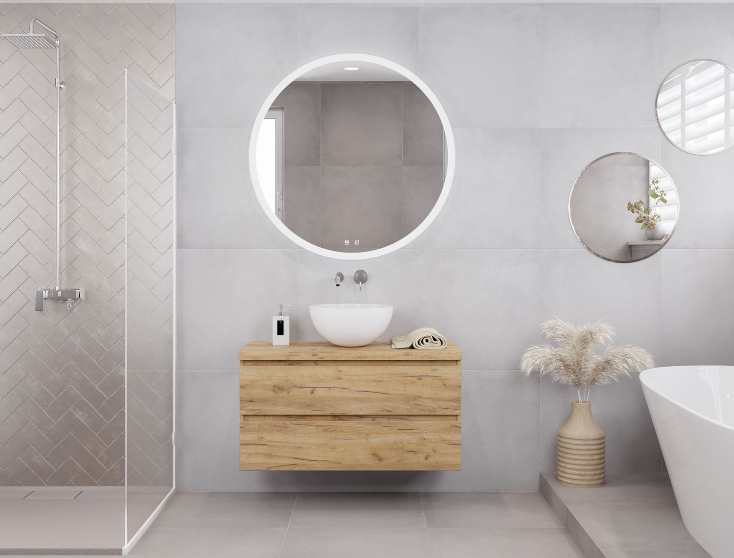 pianura Mia LED-Badspiegel 80 cm mit Spiegelheizung für ein perfektes Badezimmerambiente