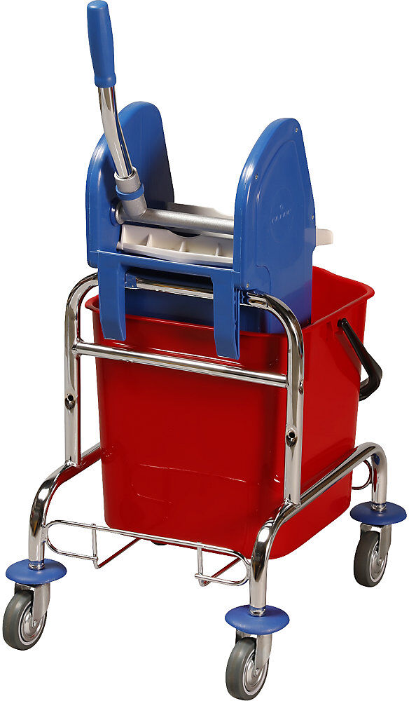 kaiserkraft Nasswischwagen, 1 x 25-l-Einfachfahreimer, Profi-Mopp-Presse