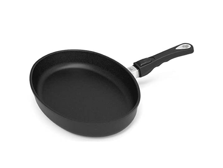 AMT Gastroguss Fischpfanne, 41 x 27 cm, 5 cm hoch, mit abnehmbarem Stiel, nicht induktionstauglich, Lotan® Antihaft-Veredelung, Aluguss (Aluminium), AMZN-4127-Z20B