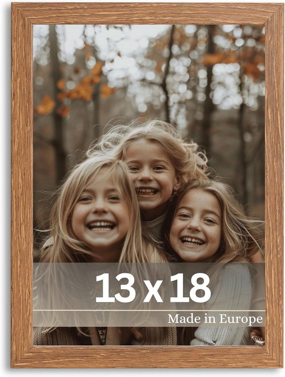 Fotolijst Bruin 13x18 cm - Houten Fotolijst Vierkant
