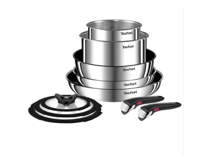 Tefal Ingenio Emotion Pfannenset 10-teiliges Kochgeschirr-Set aus Edelstahl Platzsparend & vielseitig Ofenfest Induktionsgeeignet