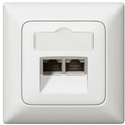 Abdeckung RJ45 C5 C6 mit Beschriftungsträger, Creo ultraweiss