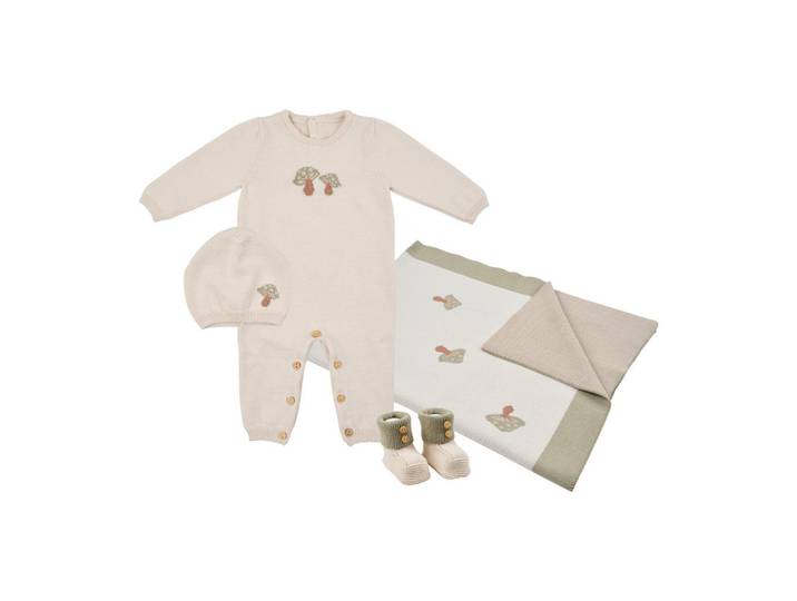 Avelia Babybekleidungsset, Creme, Textil, 4-teilig, Kräuter, Gr. 56, unisex, Oeko-Tex® Standard 100, Schlafen