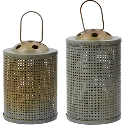 HDMeta Laternen, Antikmessing, 2 St.