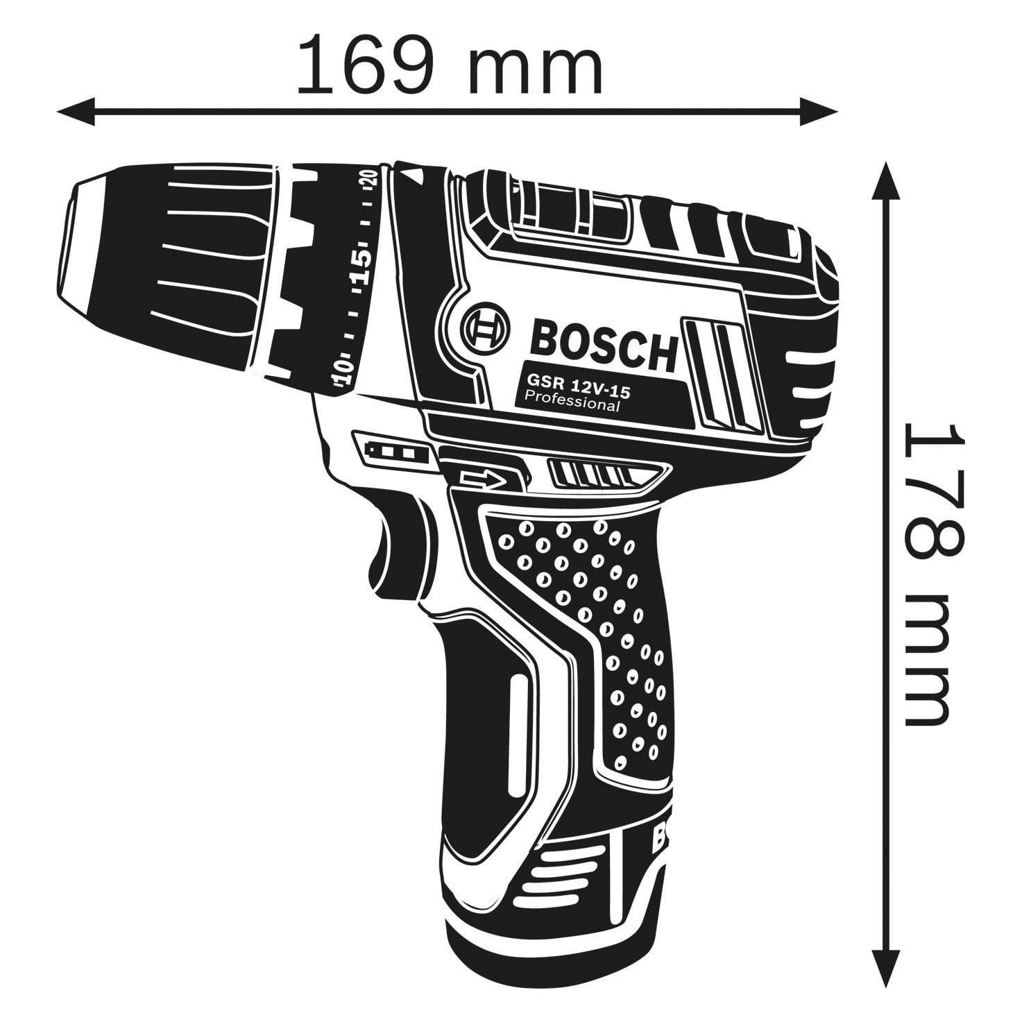 Bosch Professional GSR 12V-15 (Bohrschrauber) (0615990HV1)
