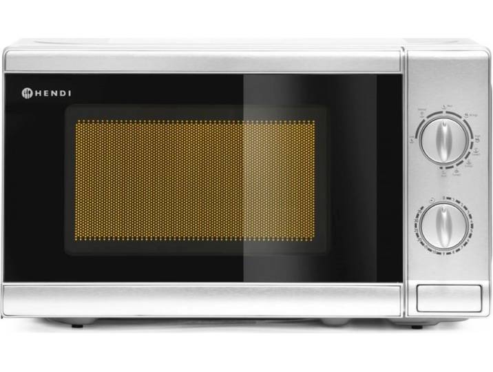 HENDI Magnetron met grillfunctie – 20L – 700W magnetronvermogen – 1000W grillvermogen – roestvrij staal – 9 vermogensniveaus