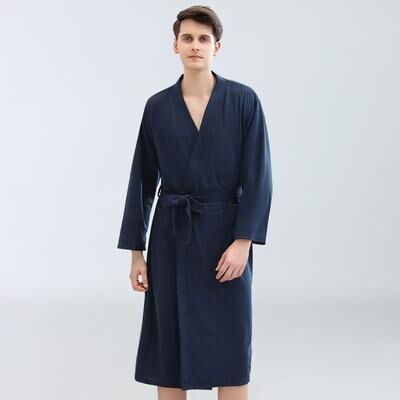 Retailers Go Quick Drying Waffle Bathrobe, Men's And Women's Sauna Sweatshirt, Water Absorbent Robe For Spring And Summer, Homewear blue man xl