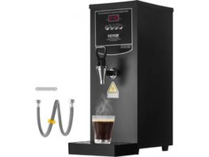 VEVOR Gewerblicher Heißwasserspender 10 L, 1,5 kW Wasserkocher Elektrisch mit Heizrohr aus Edelstahl 316, Stufenweise Schnellaufheizung 50 L/h Heißwasserbereiter für Cafés Teestuben Restaurants Büros