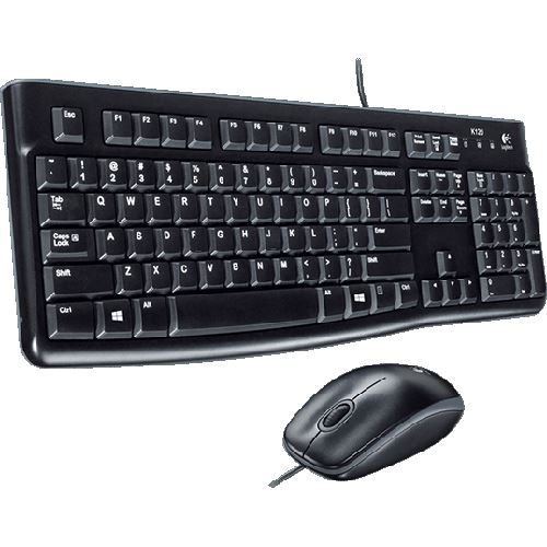 Logitech MK120 USB Belgisch schwarz (kabelgebunden)