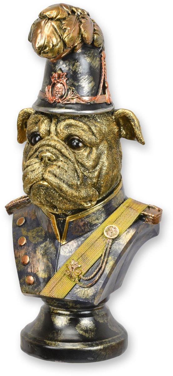 Resin beeld Bulldog als Bobby in Steampunk stijl, Hoogte: 33,6 cm