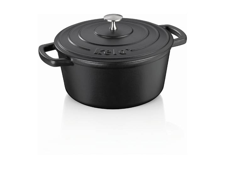 Bräter KELA Bräter rund 24 cm , schwarz, H:12cm Ø:24cm, Töpfe, Bräter
