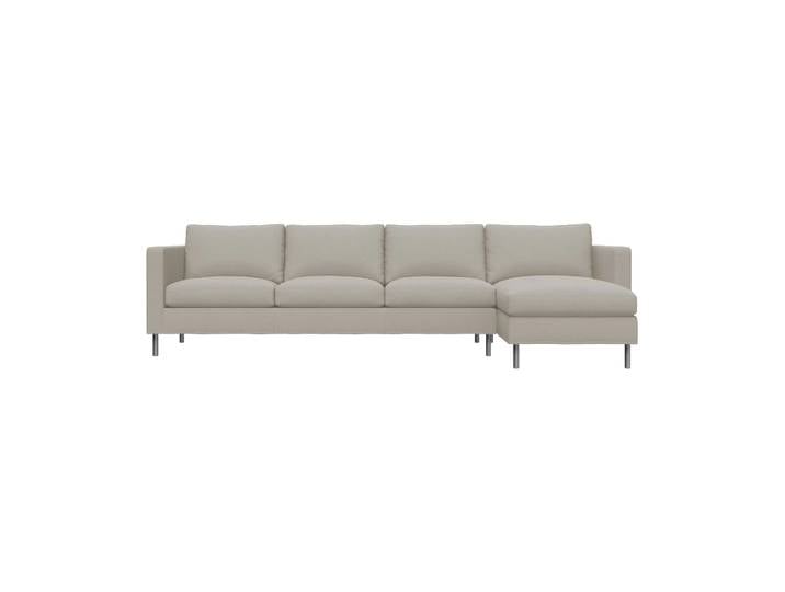 Fogia Alex 3-sitzige Sofa Chaise Lounge rechts Stoff Hiro Sand-aluminiumbein