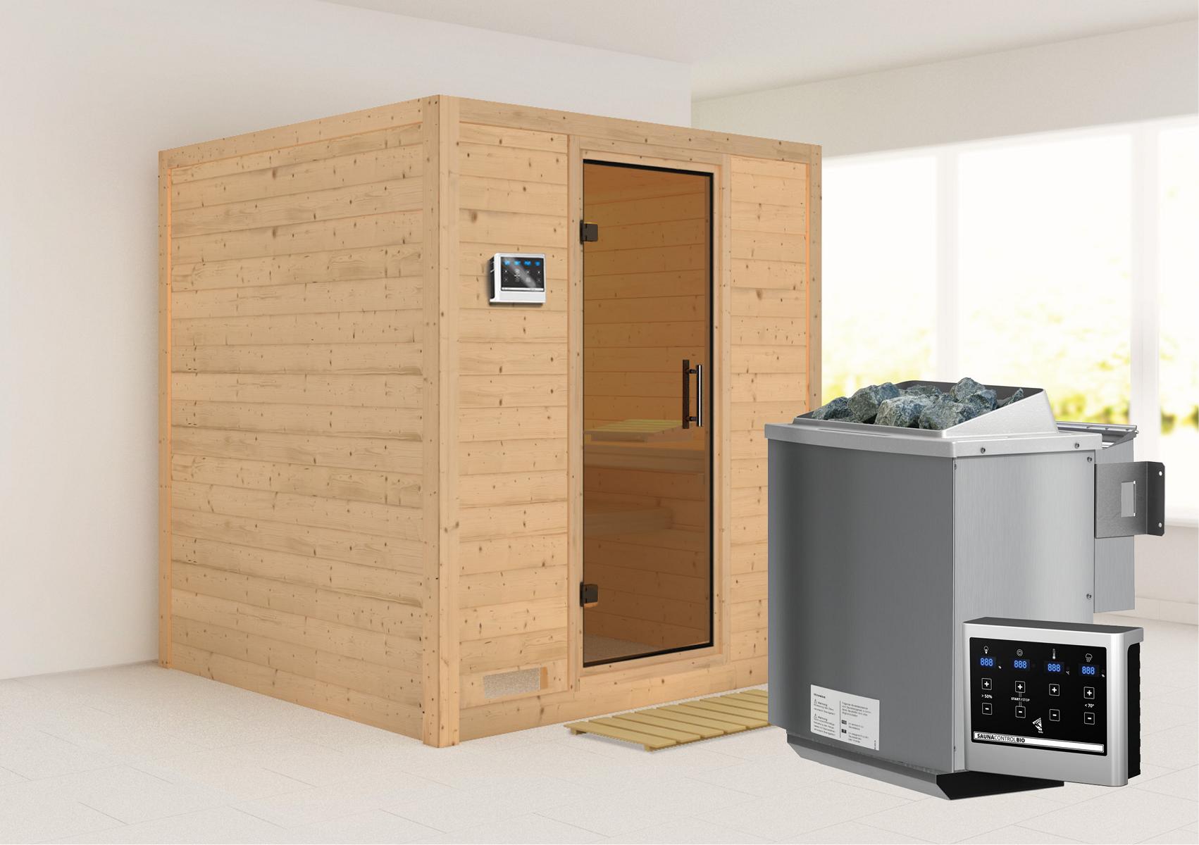 KARIBUHOLZT Sauna Mojave Front 9kW Bio ext. St graphitf. GGT 09221905