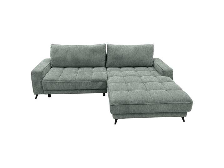 Cantus Ecksofa, Graugrün, Metall, Kunststoff, 3-Sitzer, Füllung: Schaumstoffflocken, Ottomane rechts, L-Form, nur wie online abgebildet bestellbar, 260x180 cm, Armteil links, rechts, Wohnzimmer, Sofas & Couches, Wohnlandschaften, Ecksofas
