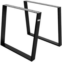 ML-Design Tischkufen 2er Set 80° 75x72 cm Schwarz | Stahl 8x2 cm, geneigt, Industrial Tischgestell Esstisch DIY-Projekte