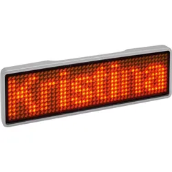 LED NAME SI OR - LED Name Tag, 11x44 Pixel, USB, Rahmen silber, LED orange