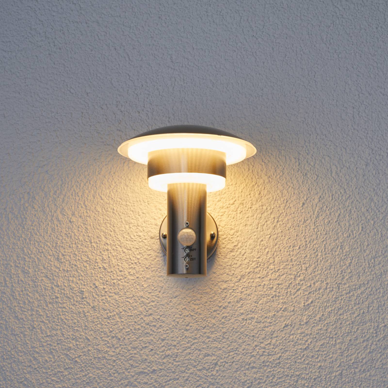 Aussenwandleuchte mit Bewegungsmelder LILLIE Lindby, alu / grau / zink, Edelstahl, Modern