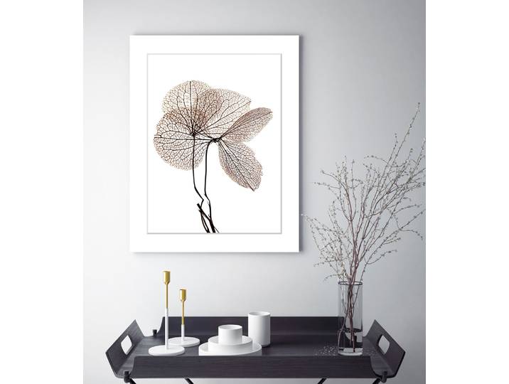 Bild QUEENCE Annabell , beige (farbe rahmen: weiß, farbe bild(er): beige), B:40cm H:50cm, Acrylglas, Holz, Papier, Bilder, Bild, Blumen, gerahmt