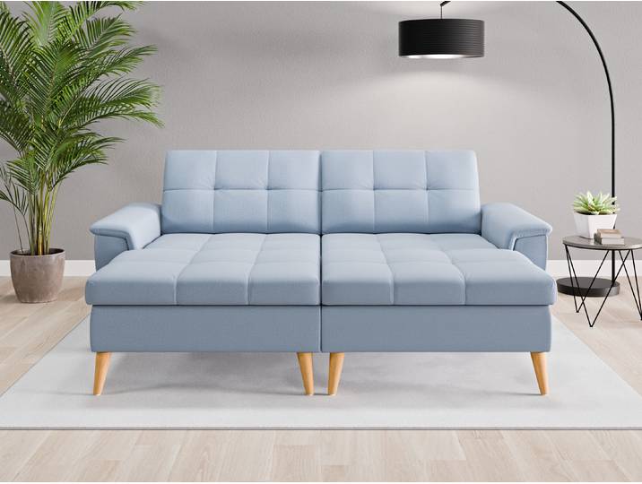 Loveseat Rio - Blau (Taubenblau) - Feiner Mikrofaserstoff