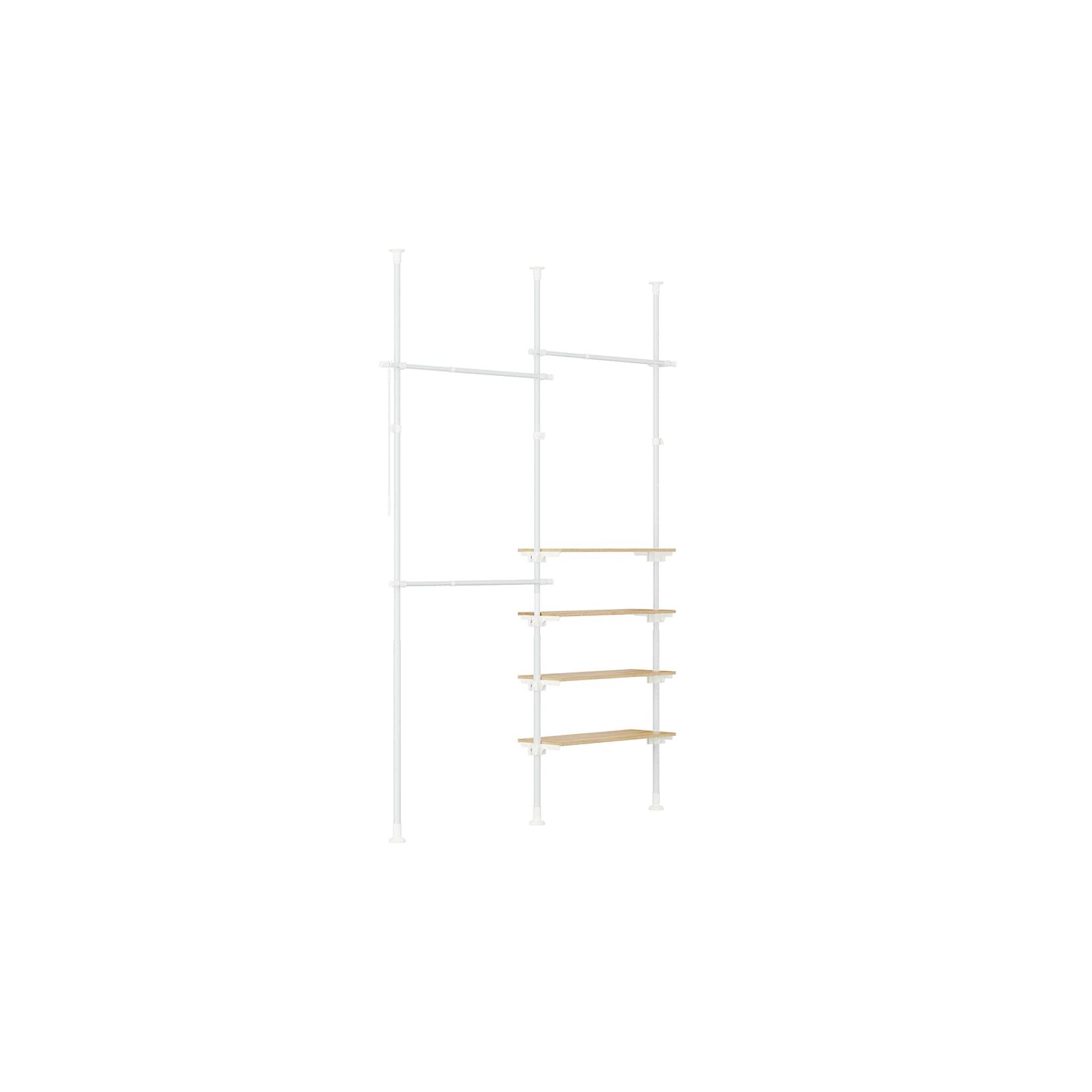 SoBuy Garderobenständer mit 4 Shelfs Weiß 138x24,2x295cm Funktional