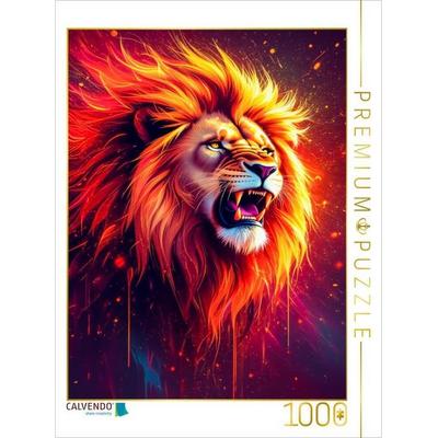 CALVENDO Puzzle Feuriger Löwe in Farbenpracht | 1000 Teile Lege-Größe 64x48cm Foto-Puzzle für glückliche Stunden, Sonstige von , Calvendo Puzzle