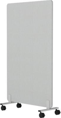 Akustik-Stellwand Wall, mobil auf Rollen, 30 mm stark, B 1000 x H 1400 mm, hellgrau