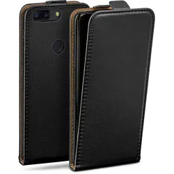 moex Flip Case OnePlus 5T Klapphülle Leder Optik