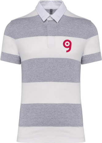 Polo rugby a righe maniche corte unisex Personalizzate o neutre Kariban