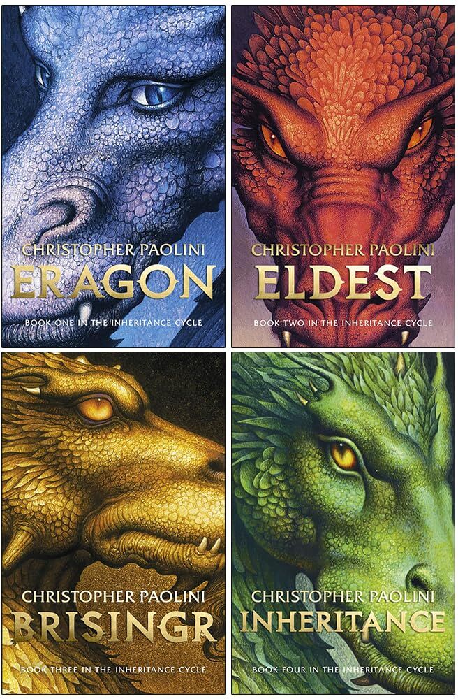Corgi The Inheritance Cycle 4 Book Collection Set by Christopher Paolini - Eragon, Eldest, Brisingr, Inheritance - YA Fantasy Paperback